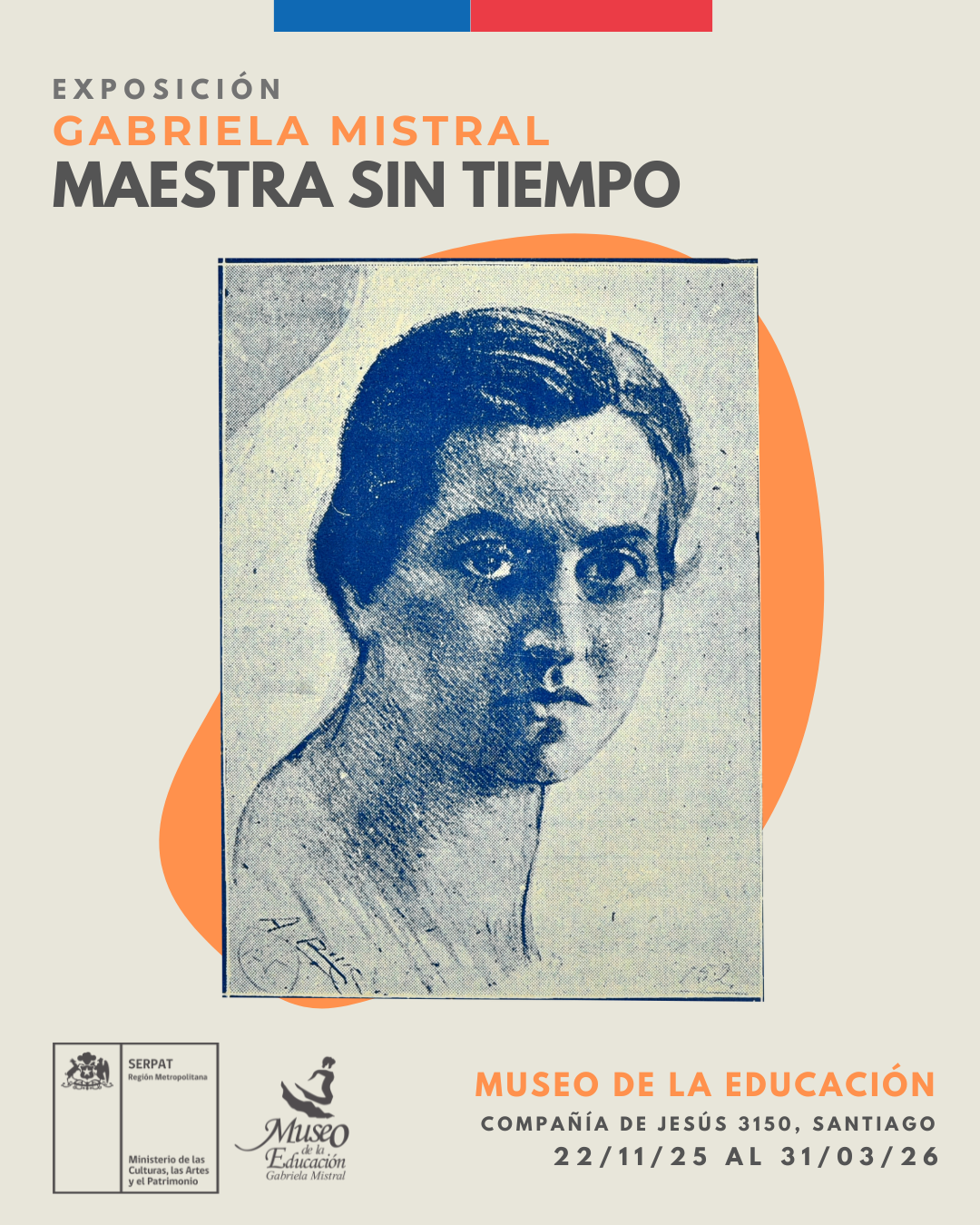 Afiche de la exposición "Maestra sin tiempo"