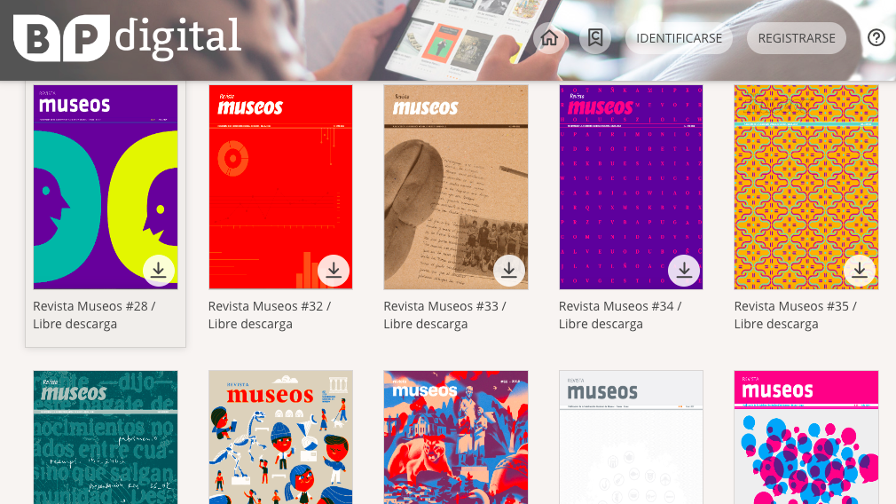 Portadas de la revista Museos se despliegan en página de la BPDigital.