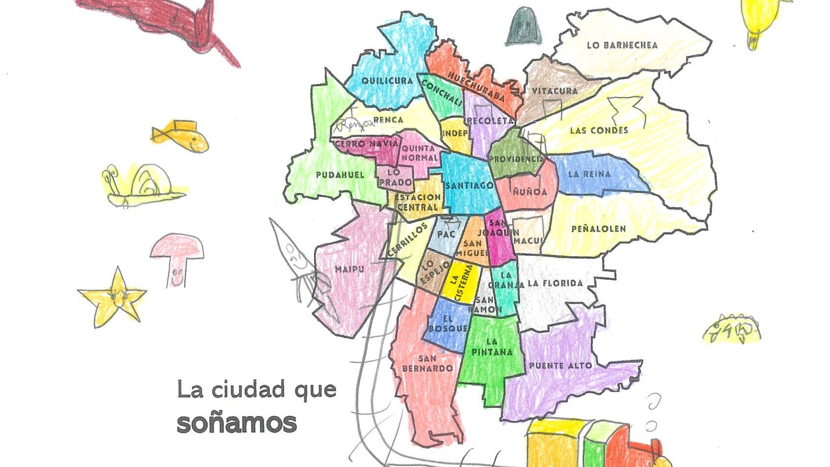 Dibujo mapa de Santiago 