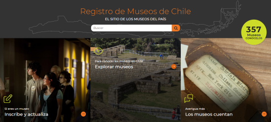Imagen del home del Registro de Museos de Chile.