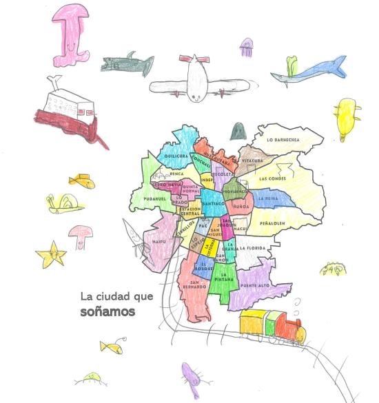 Dibujo mapa de Santiago 