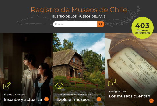 Portada sitio Registro de Museos de Chile