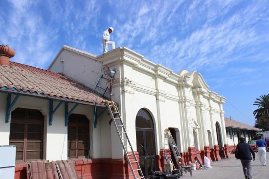 Imágen de la prueba hidráulica a reparaciones Ex Estación de Ferrocarriles